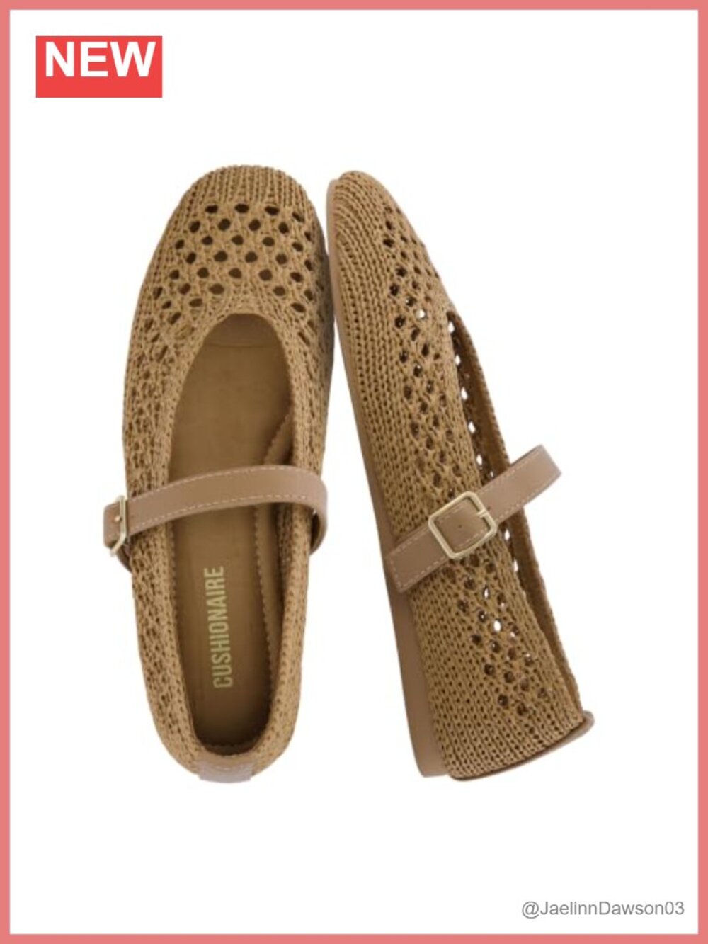 Woven Ballet Flats with Adjustable Buckle Strap